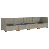 vidaXL 4 st Rieten Lounge Set met Kussens GENDT Natuurlijk Riet