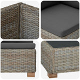 vidaXL 4 st Rieten Lounge Set met Kussens GENDT Natuurlijk Riet