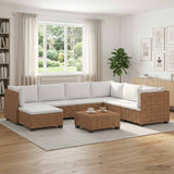 vidaXL 8 st Rieten Loungeset met Kussens GENDT Natuurlijk Riet Naturel