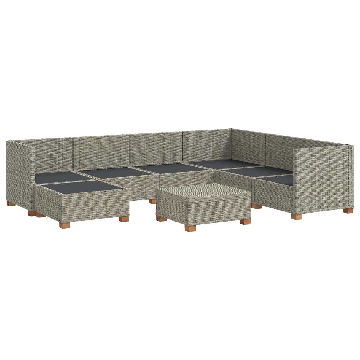 vidaXL 8 st Rieten Loungeset met Kussens GENDT Natuurlijk Riet Naturel