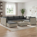 vidaXL 9 st Rieten Loungeset met Kussens GENDT Natuurlijk Riet Naturel