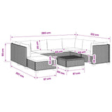 vidaXL 9 st Rieten Loungeset met Kussens GENDT Natuurlijk Riet Naturel