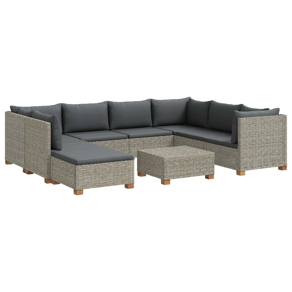 vidaXL 9 st Rieten Loungeset met Kussens GENDT Natuurlijk Riet Naturel