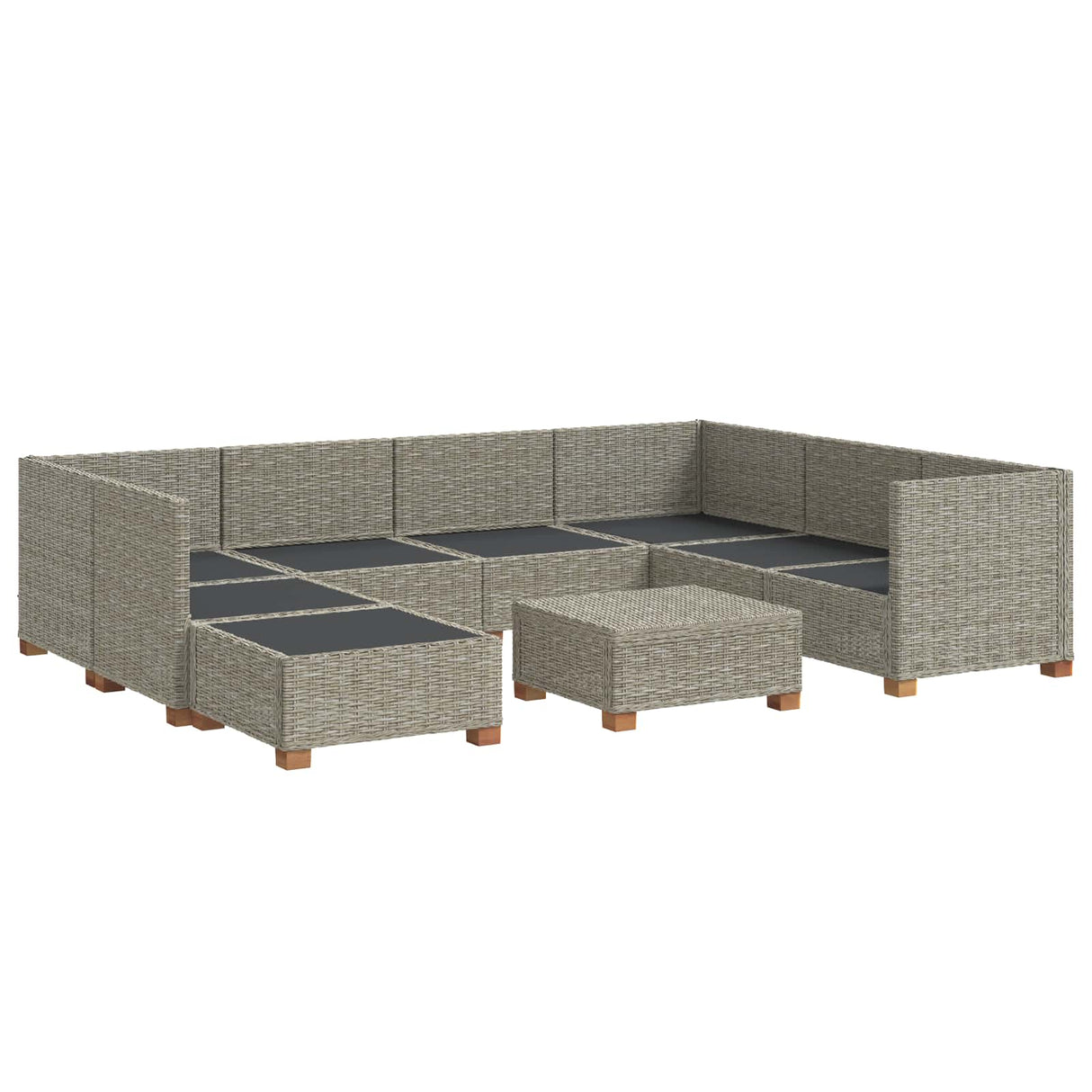 vidaXL 9 st Rieten Loungeset met Kussens GENDT Natuurlijk Riet Naturel