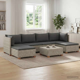 vidaXL 7 st Rieten Loungeset met Kussens GENDT Natuurlijk Riet Naturel
