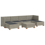 vidaXL 7 st Rieten Loungeset met Kussens GENDT Natuurlijk Riet Naturel