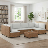 vidaXL 7 st Rieten Loungeset met Kussens GENDT Natuurlijk Riet Naturel