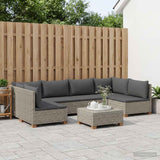 vidaXL 7 st Rieten Loungeset met Kussens GENDT Natuurlijk Riet Naturel