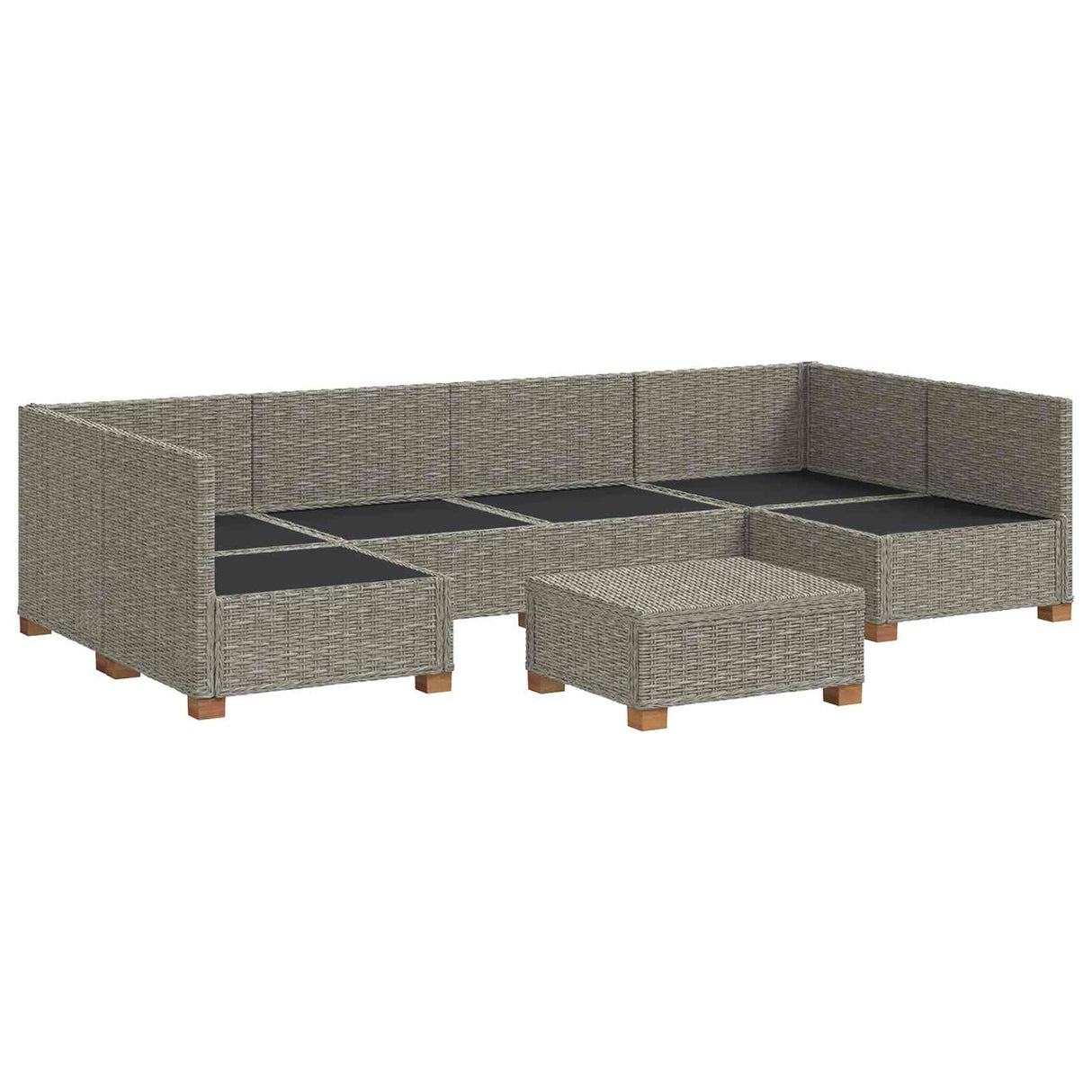 vidaXL 7 st Rieten Loungeset met Kussens GENDT Natuurlijk Riet Naturel