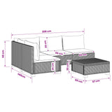 vidaXL 5 st Rieten Loungeset met Kussens GENDT Natuurlijk Riet Naturel