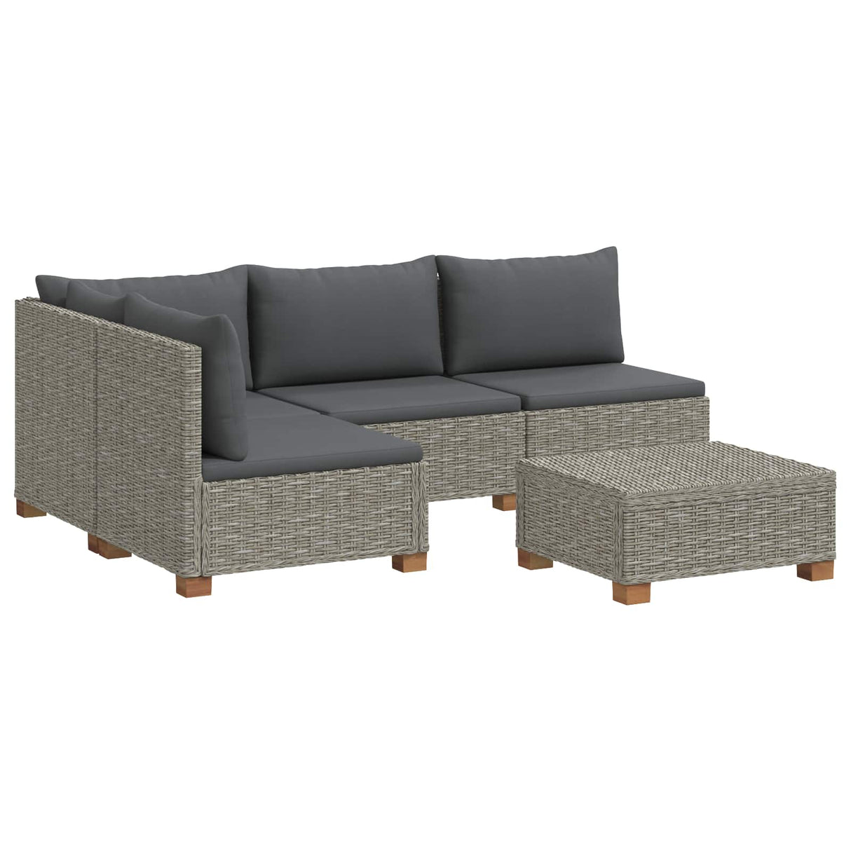 vidaXL 5 st Rieten Loungeset met Kussens GENDT Natuurlijk Riet Naturel
