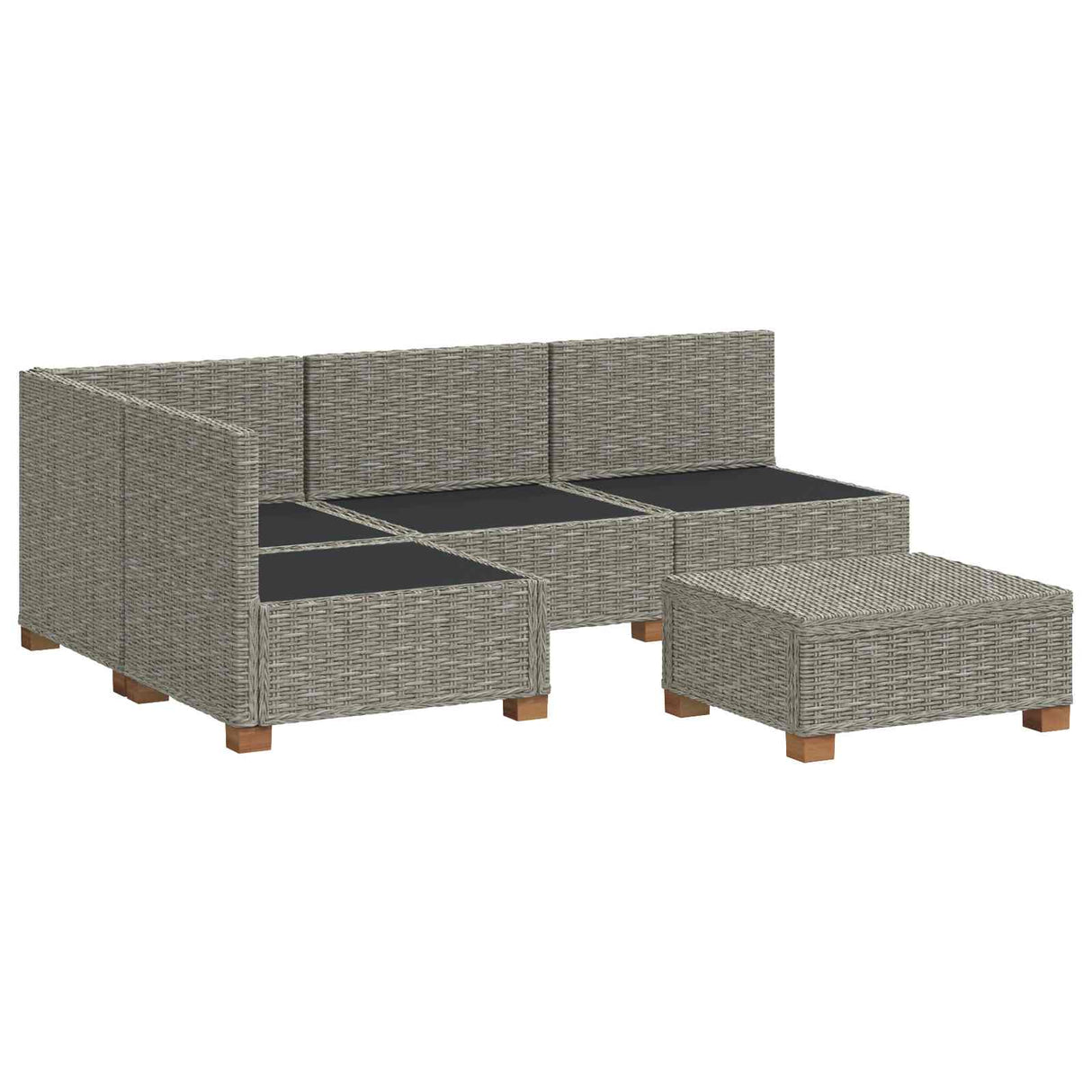 vidaXL 5 st Rieten Loungeset met Kussens GENDT Natuurlijk Riet Naturel