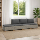 vidaXL 4 st Rieten Loungeset met Kussens GENDT Natuurlijk Riet Naturel