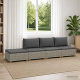 vidaXL 4 st Rieten Loungeset met Kussens GENDT Natuurlijk Riet Naturel