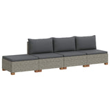 vidaXL 4 st Rieten Loungeset met Kussens GENDT Natuurlijk Riet Naturel