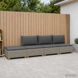 vidaXL 4 st Rieten Loungeset met Kussens GENDT Natuurlijk Riet Naturel