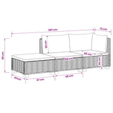 vidaXL 3 st Rieten Lounge Set met Kussens GENDT Natuurlijk Riet