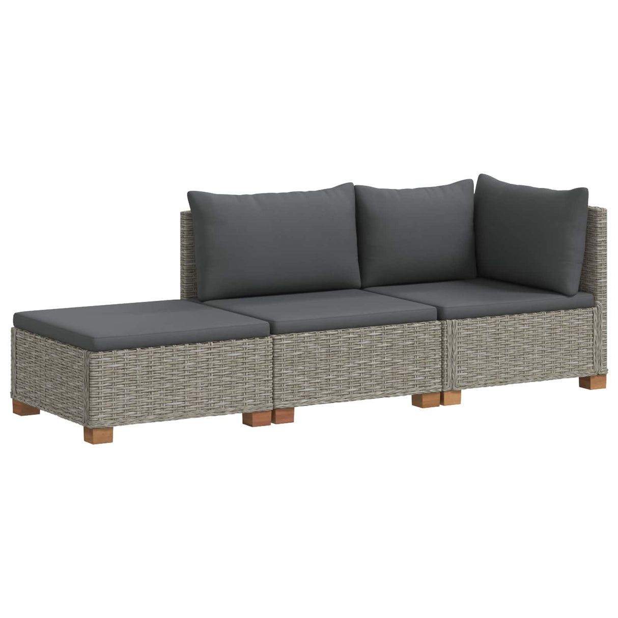 vidaXL 3 st Rieten Lounge Set met Kussens GENDT Natuurlijk Riet