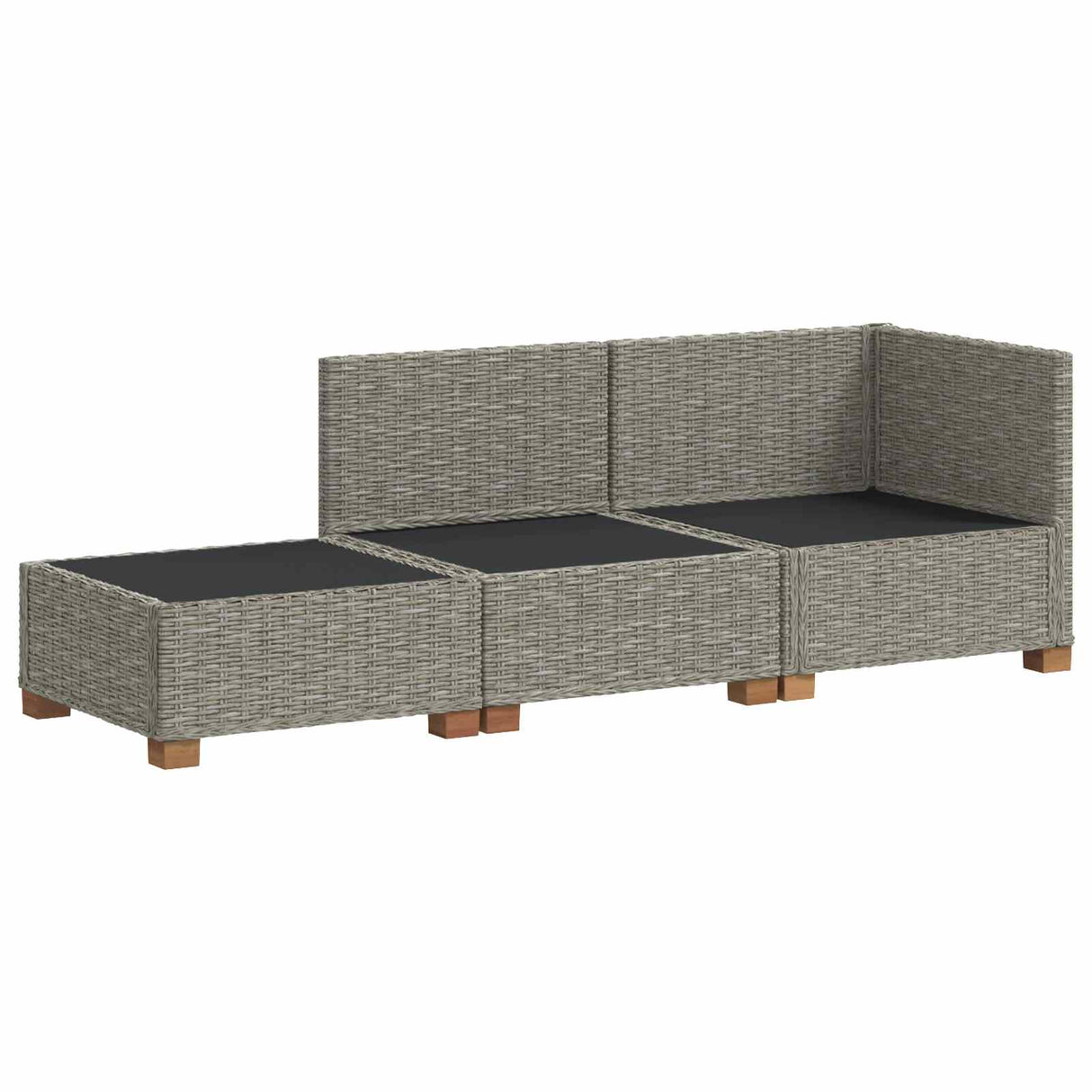 vidaXL 3 st Rieten Lounge Set met Kussens GENDT Natuurlijk Riet
