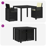vidaXL Tuin Eettafel Set met kussen 3 pcs Bruin en crèmekleurig PP