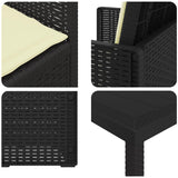 vidaXL Tuin Eettafel Set met kussen 3 pcs Bruin en crèmekleurig PP