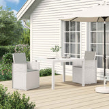 vidaXL Tuin Eettafel Set met kussen 3 pcs Bruin en crèmekleurig PP