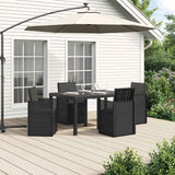 vidaXL Tuin Eettafel Set met kussen 3 pcs Bruin en crèmekleurig PP