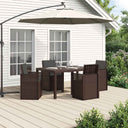 vidaXL Tuin Eettafel Set met kussen 3 pcs Bruin en crèmekleurig PP