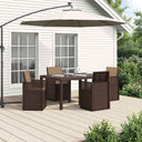 vidaXL Tuin Eettafel Set met kussen 3 pcs Bruin en crèmekleurig PP