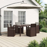vidaXL Tuin Eettafel Set met kussen 3 pcs Bruin en crèmekleurig PP