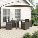 vidaXL Tuin Eettafel Set met kussen 3 pcs Bruin en crèmekleurig PP
