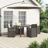 vidaXL Tuin Eettafel Set met kussen 3 pcs Bruin en crèmekleurig PP