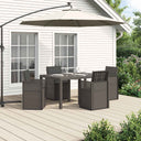 vidaXL Tuin Eettafel Set met kussen 3 pcs Bruin en crèmekleurig PP