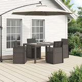 vidaXL Tuin Eettafel Set met kussen 3 pcs Bruin en crèmekleurig PP
