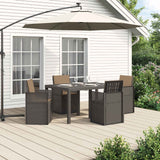 vidaXL Tuin Eettafel Set met kussen 3 pcs Bruin en crèmekleurig PP