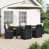 vidaXL Tuin Eettafel Set met kussen 3 pcs Bruin en crèmekleurig PP