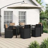 vidaXL Tuin Eettafel Set met kussen 3 pcs Bruin en crèmekleurig PP