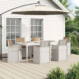 vidaXL Tuin Eettafel Set met kussen 3 pcs Bruin en crèmekleurig PP