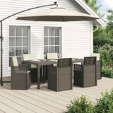 vidaXL Tuin Eettafel Set met kussen 3 pcs Bruin en crèmekleurig PP