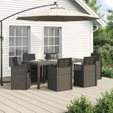 vidaXL Tuin Eettafel Set met kussen 3 pcs Bruin en crèmekleurig PP