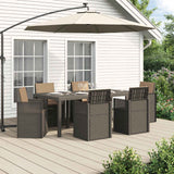 vidaXL Tuin Eettafel Set met kussen 3 pcs Bruin en crèmekleurig PP