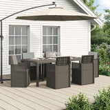 vidaXL Tuin Eettafel Set met kussen 3 pcs Bruin en crèmekleurig PP