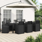 vidaXL Tuin Eettafel Set met kussen 3 pcs Bruin en crèmekleurig PP