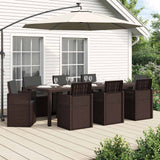 vidaXL Tuin Eettafel Set met kussen 3 pcs Bruin en crèmekleurig PP