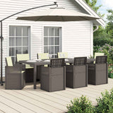 vidaXL Tuin Eettafel Set met kussen 3 pcs Bruin en crèmekleurig PP