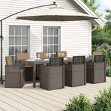 vidaXL Tuin Eettafel Set met kussen 3 pcs Bruin en crèmekleurig PP