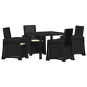vidaXL Garden Dining Set 5 pcs Anthracite and Cream PP