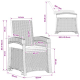 vidaXL Garden Dining Set 5 pcs Anthracite and Cream PP