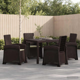vidaXL Garden Dining Set 5 pcs Anthracite and Cream PP