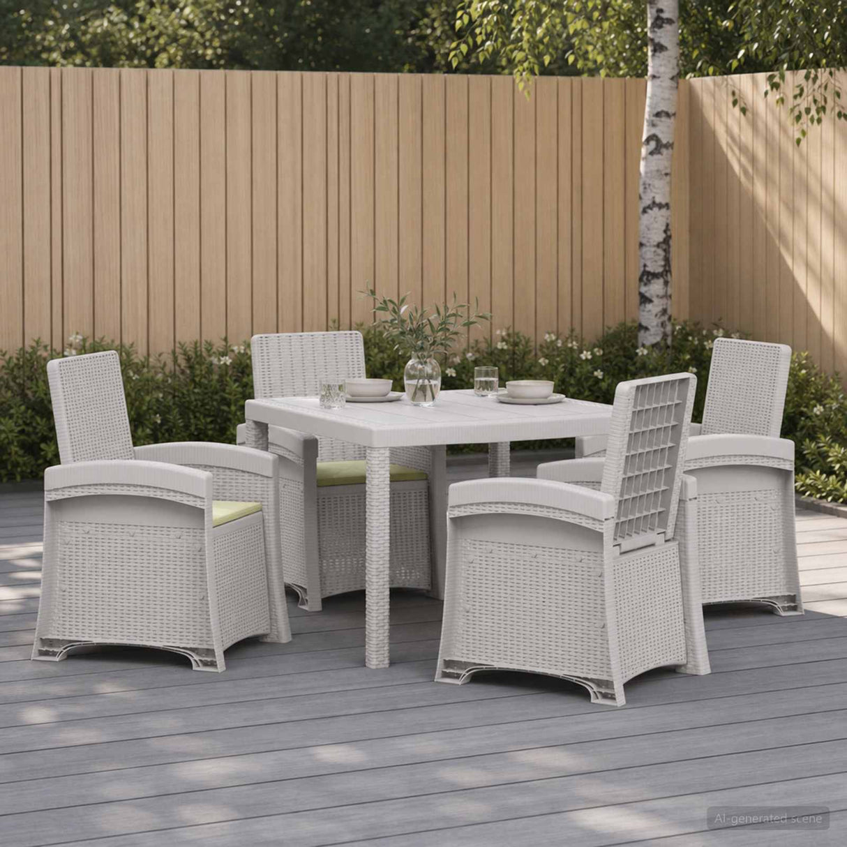 vidaXL Garden Dining Set 5 pcs Anthracite and Cream PP